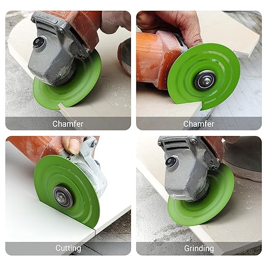 LOZLIN 3PCS 115MM Vacuum Brazed Ultra-Thin Multi-Pore Flat Abrasive Sheet Disc for Porcelain Glass Ceramic Tile Granite Marble Diamond Saw Blade