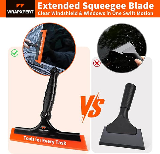 WRAPXPERT Window Tint Squeegee 8.27-inch Wide PU Blade for Car Window Tint Installation Flat Window Film Tint Tools for Car Front Windows Rear Glass Windshield Water Removal Bathroom Cleaning Kit