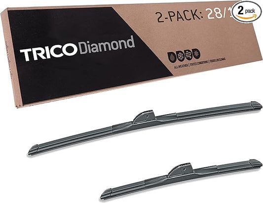 TRICO Diamond 28" + 16" Premium Automotive Replacement Windshield Wiper Blades (Set of 2), Passenger and Driver Side All-Weather Beam Wiper Blades for Select Vehicle Models