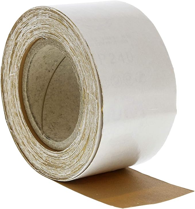 Dura-Gold Premium Gold 800 Grit PSA Longboard Sandpaper, 20 Yard Roll, 2-3/4" Wide, Self Adhesive Stickyback, Woodworking & Automotive Sandpaper Roll, Air File Sand Paper, Auto Sanding Blocks
