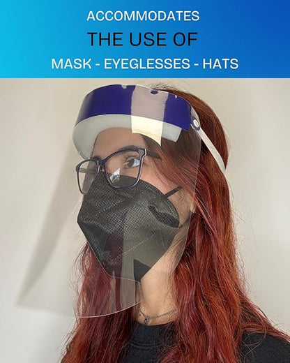 Mystic Romance 10 Pack Face Shields – Reusable Anti-Fog Full Face Protection – Clear Safety Gear for Work, Salons & Travel