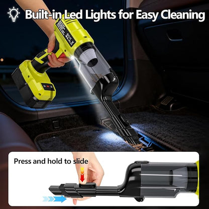 Adisipsoarin Cordless Vacuum Cleaner for Ryobi 18V Battery, Electric Handheld Vacuum Cleaner with 105AW Powerful Suction, Portable Vacuum Cleaner for Floor, Carpet, Car, Home (Battery Not Included)