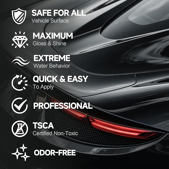 Real Ceramic Coating for Cars Polish (32 Fl Oz), Unmatched Shine Car Wax Coating Spray, No Pungent Smell, Quick Detailer Spray Wax, Lasts 50+ Washes Car Paint Sealant