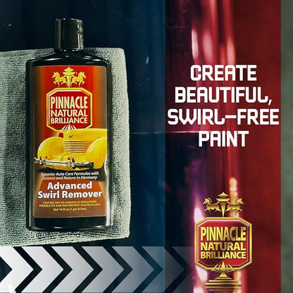 Pinnacle Advanced Swirl Remover | High-Performance Polish for Swirl & Scratch Removal | Restores Depth, Clarity & Shine on Clear Coats & Painted Surfaces | Easy Application | PIN-220 | 16oz