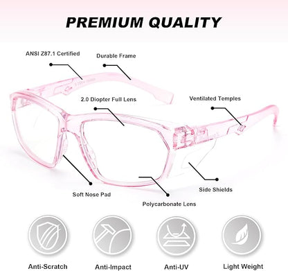 ProtectX Classic Safety Glasses, Anti-Fog Scratch Resistant Lenses, Protective Eyewear for Work, Indoor/Outdoor, ANSI Z87.1