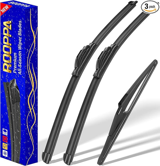 3 wipers Replacement for Nissan Juke 2011-2017, Windshield Wiper Blades Original Equipment Replacement - 22"/14"/12" (Set of 3) U/J Hook