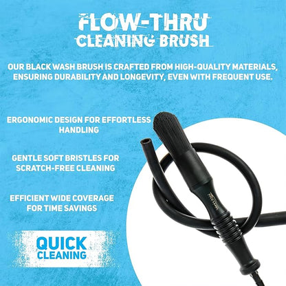 Flow-Thru Automotive Grade Parts Washer Brush with 28-Inch Hose – Cleaning Tool for Precision Parts Washing – Compatible with Parts Washer Nozzle, Ensures Efficient Cleaning