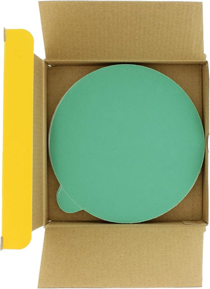 Dura-Gold Premium 6" Green Film PSA Sanding Discs - 220 Grit (Box of 25) - Self Adhesive Stickyback Sandpaper for DA Sanders, Finishing Medium Cut Abrasive - Sand Automotive Paint, Woodworking Wood