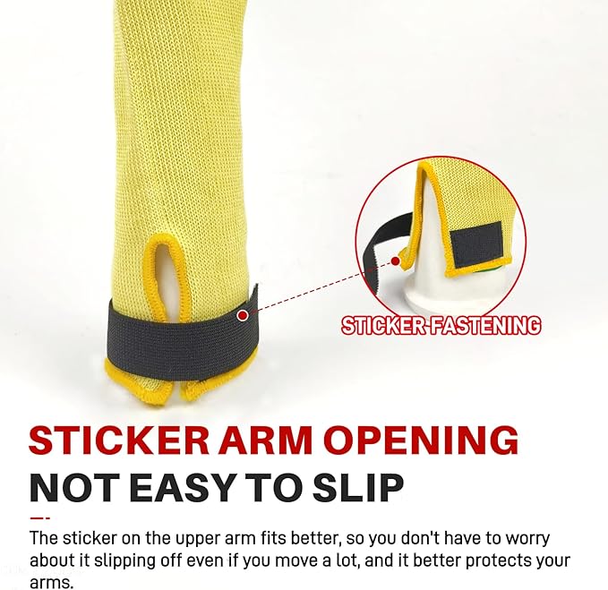 GOL-SIV Cut Resistant Sleeves With Thumb Hole,Thin Skin Arm Protection Sleeves And Bruising, Kevlar Sleeves,For Gardening, Welding, Kitchen,For Women, Men, Elderly(Yellow, 11.8 in)