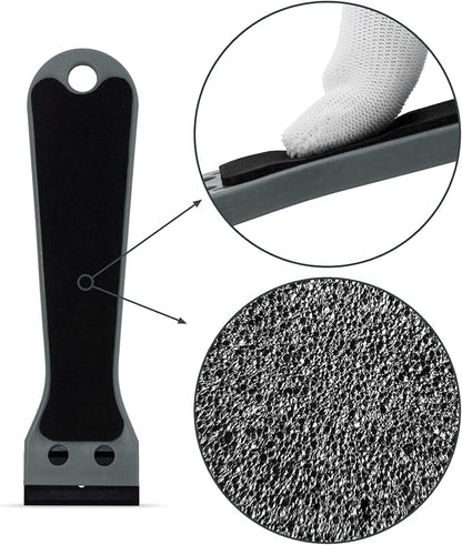 EHDIS 2pcs Plastic Razor Scraper 6-inch Long Handle Adhesive Remover Tool with 100 Double-Edge Blades for Window Tint Vinyl Scraper Decal Sticker Glue Remover (grey)