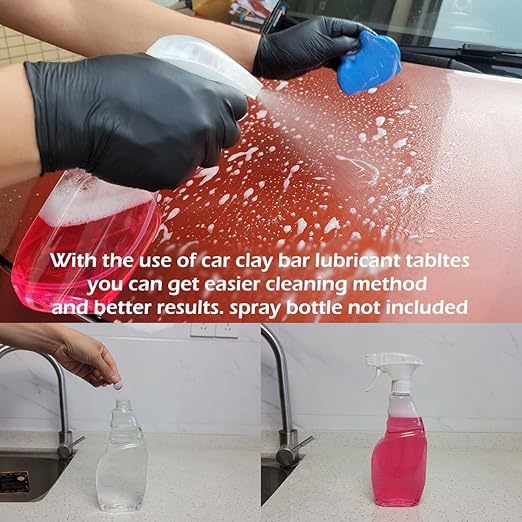 Car Clay Bars Auto Detailing 400g and Clay bar Lubricant Tablets 8 Pack(1pcs=16 oz) Clay bar kit for Car Detailing Damage Free Cleaning