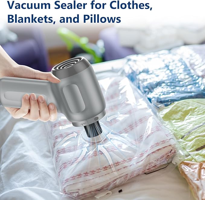 Fanisic Car Vacuum Handheld Vacuum Cleaner/Air Duster, 15000PA Strong Suction with Brushless Motor, Rechargeable Dust Buster/Hand Pump Low Noise for Car Detailing Home Office Cleaning