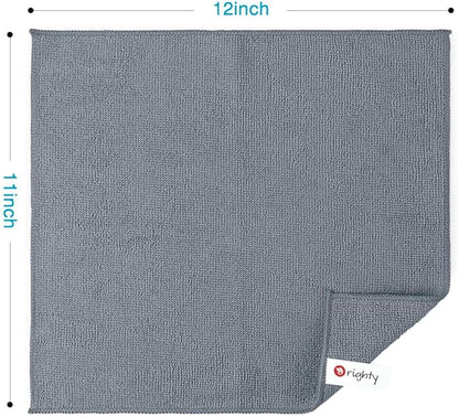 Orighty Grey Microfiber Cleaning Cloth, Microfiber Towels for Cars, Highly Absorbent Car Cleaning Supplies, Lint Free Cloths Clean Rags for Car Care, House, Kitchen, 12x11 inch, Pack of 24