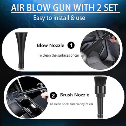 High Pressure Car Cleaning Gun Detailing Interior Dryer Air Blow Gun,Car Cleaning Tools,Air Gun for Compressor Quickly Removes Dirt and Dust Works with Air Compressor