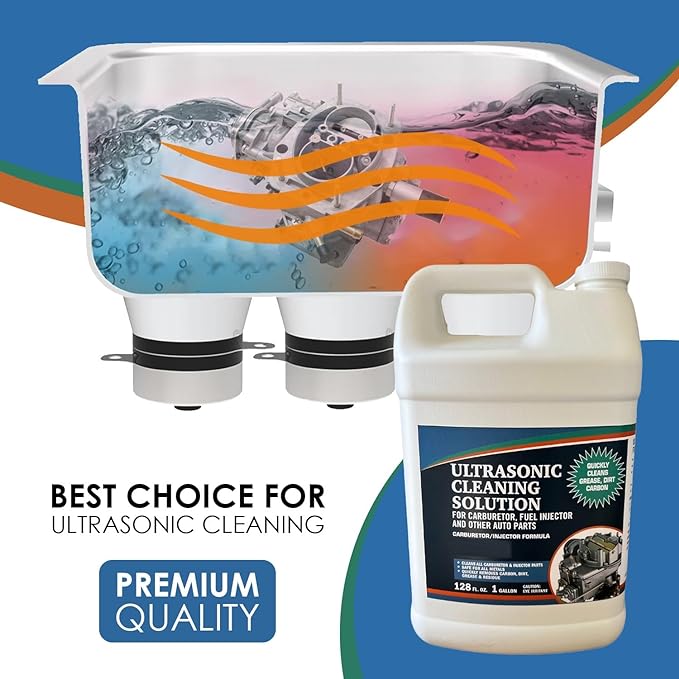 NORTHWEST ENTERPRISES Ultrasonic Cleaner Solution for Carburetors and Engine Parts. Concentrated Washing Compound for use in Ultrasonic Machines and Immersion Washers - Automotive Fluid (4 Gallons)