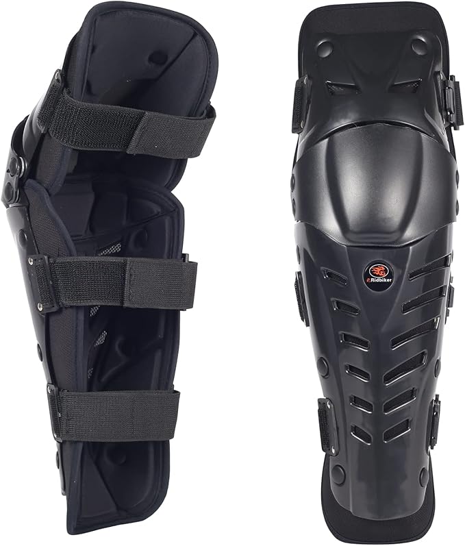 Motorcycle Knee Shin Guards, Long Leg Protection Crash Proof Motorcycle Knee Protection Bendable Adjustable MTB Knee Pads for Men Motocross Gear