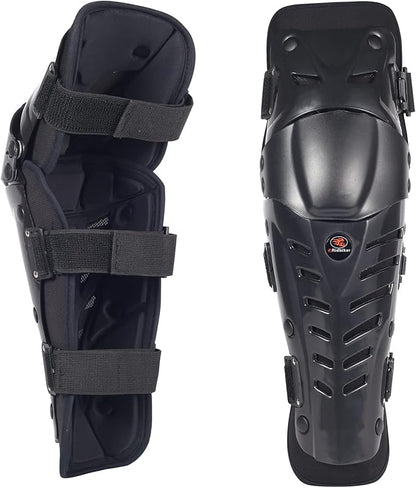 Motorcycle Knee Shin Guards, Long Leg Protection Crash Proof Motorcycle Knee Protection Bendable Adjustable MTB Knee Pads for Men Motocross Gear