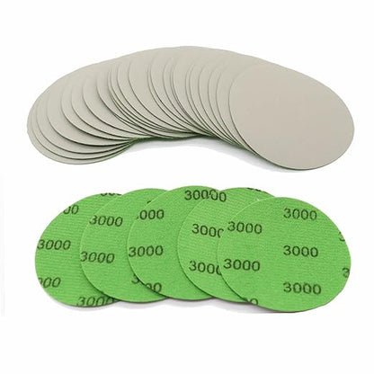 30pcs Sandpaper 3 inch Sanding Discs Hook and Loop 3000 Grits Wet Dry Sandpaper for Random Orbital Sander Automotive Metal Sanding Polishing