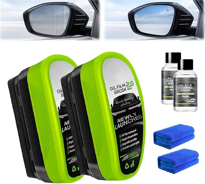 Oil-Free Car Glass Brushes, Upgrade 2.0 Clear Vision Glass Cleaner, Automotive Oil Film Cleaning Brush for Car Windows, Clear Vision Wndshield Cleaner, Universal Cleaning Wipe Board