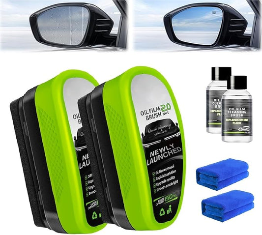 Oil-Free Car Glass Brushes, Upgrade 2.0 Clear Vision Glass Cleaner, Automotive Oil Film Cleaning Brush for Car Windows, Clear Vision Wndshield Cleaner, Universal Cleaning Wipe Board