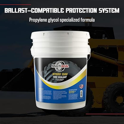 MULTI SEAL HYDRO 1500 Liquid Ballast-Filled Tire Sealant - Maximum Protection Formula - Prevents Flats - Seals Punctures - Tubeless Tire Sealant - 5-Gallon Pail