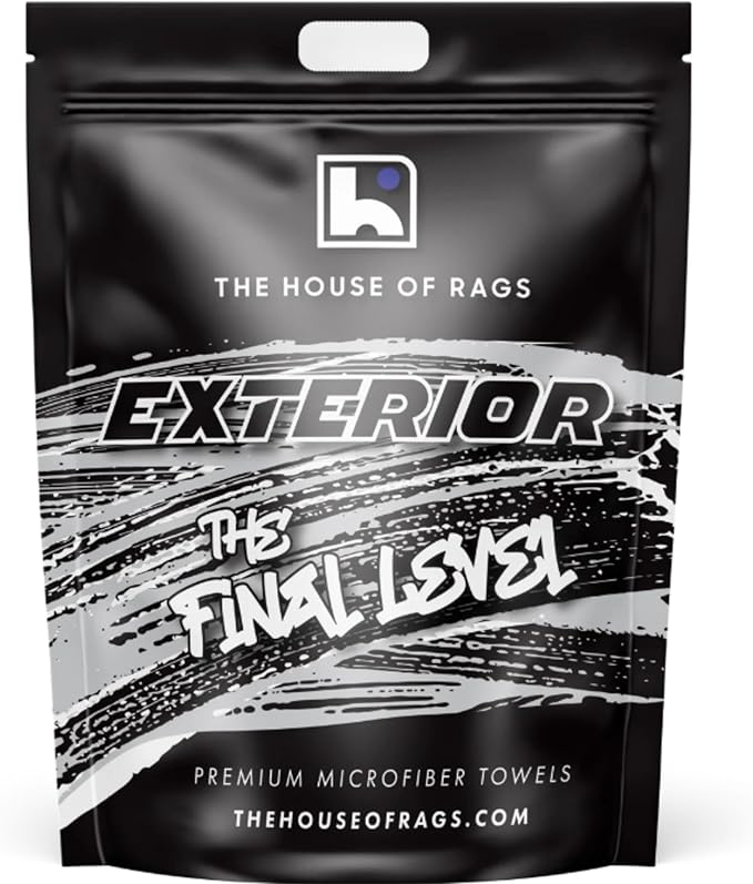 THE HOUSE OF RAGS-The Final Level- Edgeless Detailing Microfiber Towels, 16x16 inches, 380 GSM, 70/30 Korean Pearl Weave, Ceramic Coating, Leveling, Sealant Removal, Scratch-Free, 10-Pack, Gray