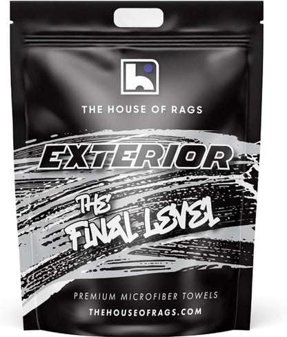 THE HOUSE OF RAGS-The Final Level- Edgeless Detailing Microfiber Towels, 16x16 inches, 380 GSM, 70/30 Korean Pearl Weave, Ceramic Coating, Leveling, Sealant Removal, Scratch-Free, 10-Pack, Gray