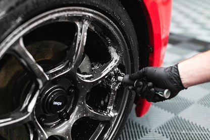 Detail Factory - Wheel Brush Mini with Interchangeable Microfiber Covers - Ultra-Soft Cleaning, Washing and Detailing Wheels, Tires, and Rims - Grey