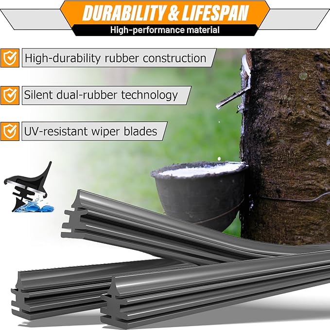 AUTOBOO 22"+20" Windshield Wipers with 10" Rear Wiper Blade Replacement for Jeep Compass 2016 2017 -Original Factory Quality (Pack of 3)