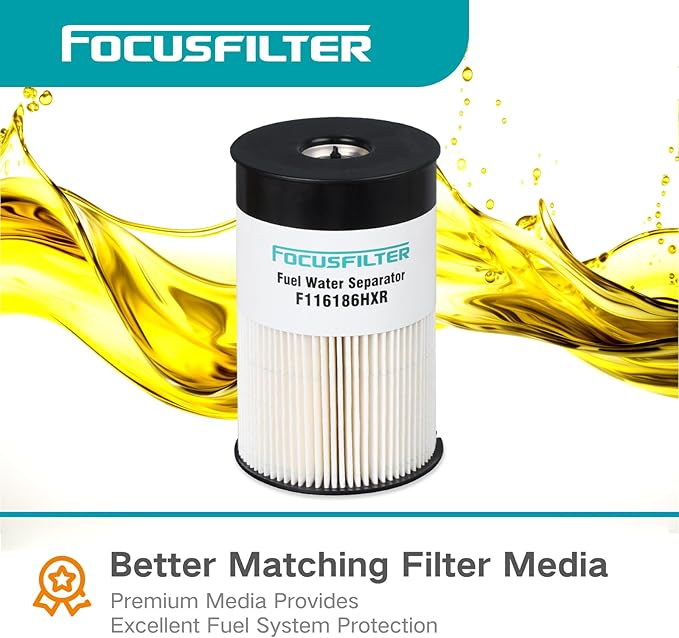 FOCUSFILTER OEM Grade Fuel Water Separator Filter, Replaces Fleetguard FS20313, 24009059, 24009058, Compatible with Volvo D11 D13 D13TC, fits Mack MP8HE MP7 MP8 Engine, Davco 386 separator housing