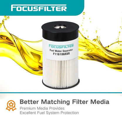 FOCUSFILTER OEM Grade Fuel Water Separator Filter, Replaces Fleetguard FS20313, 24009059, 24009058, Compatible with Volvo D11 D13 D13TC, fits Mack MP8HE MP7 MP8 Engine, Davco 386 separator housing
