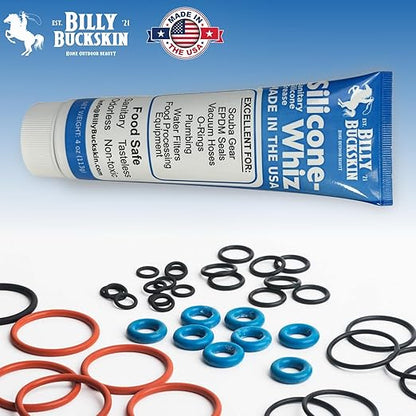1oz Silicone-Whiz Food Grade Silicone Grease for O Rings - Lubricate Gasket, Mixer, Belts, Food Processing Equipment - Waterproof Plumbers Grease for Commercial & Domestic Use by Billy Buckskin