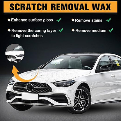 2025 Upgraded Car Scratch Removal Wax,Scratch Remover for Vehicles,Cars Scratch Repair for Vehicles Deep Scratches,Car Scratch Remover Kit with Sponge for Cars Paint Polishing & Repair (2PCS)