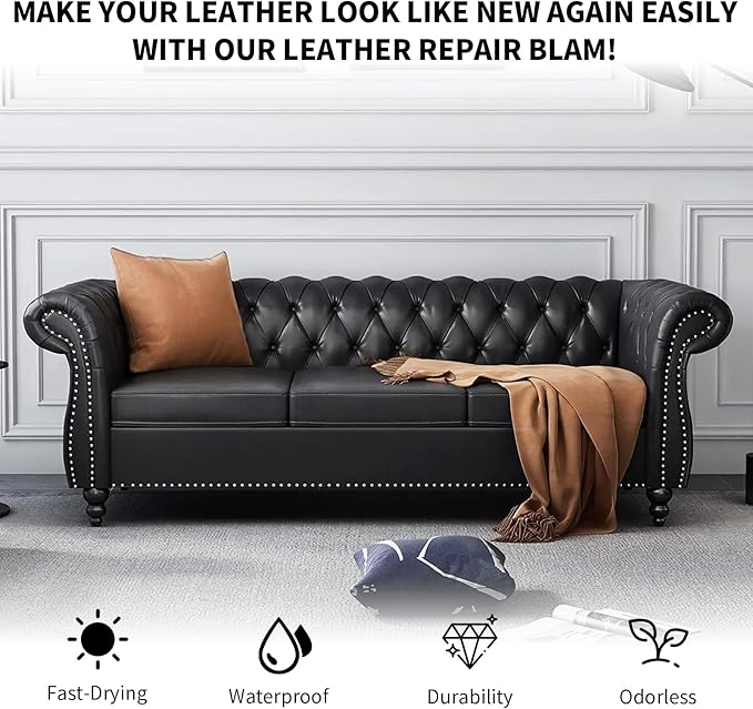 BSCPAM Black Leather Recoloring Balm,Leather Couch Scratch/Stain Remover,Leather Repair kit for Vinyl Furniture and Car Interior,Leather Dye Paint for Scratched and Faded Leather Couches
