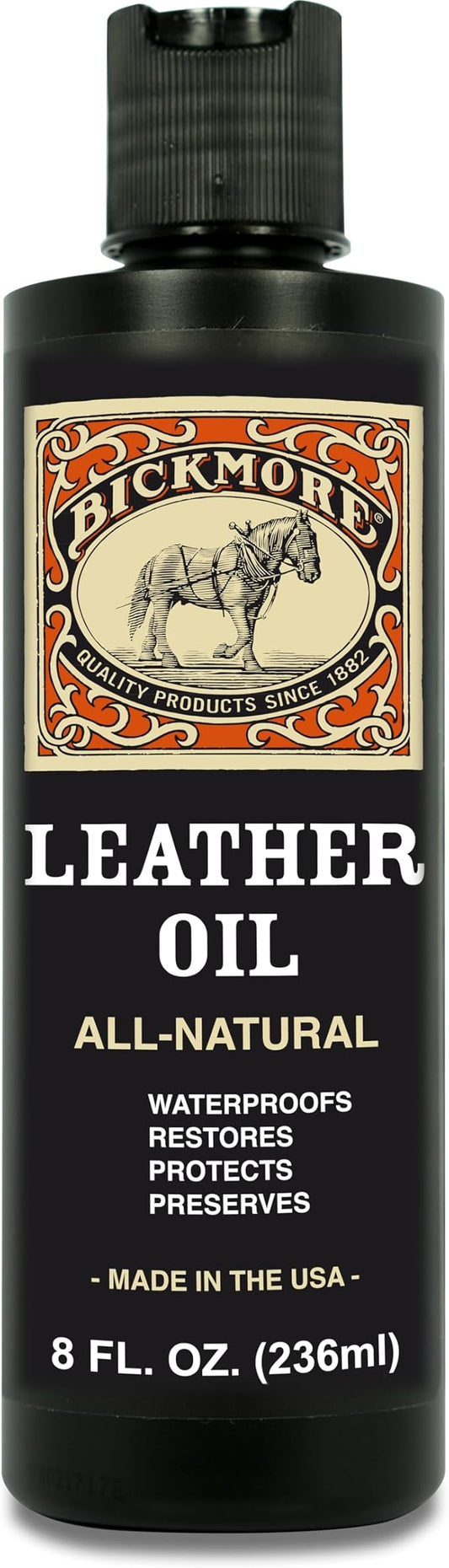 Bickmore Leather Oil Leather Conditioner 8oz | Waterproofs, Protects, and Restores Boots, Jackets, Auto, Furniture, and All Leather Goods | Made in The USA
