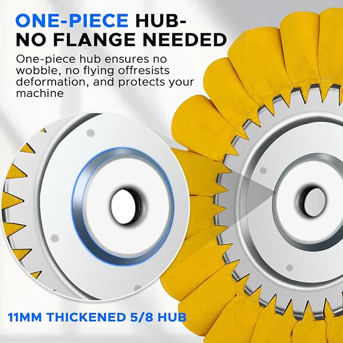 9PCS 8" Airway Buffing Wheel Kit,16-Layer S-Shape Aluminum Metal Polishing Wheel, 5/8" Arbor, 5 Compounds for Semi Truck Wheels, Fuel Tanks, Bumpers, Steps & Diamond Plates