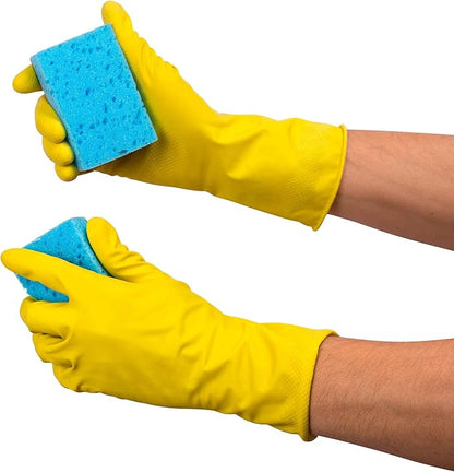 SteadMax 3/6 Pairs Cleaning Gloves, Reusable Natural Rubber Dish Gloves, Non-Slip Gloves for Kitchen and Household