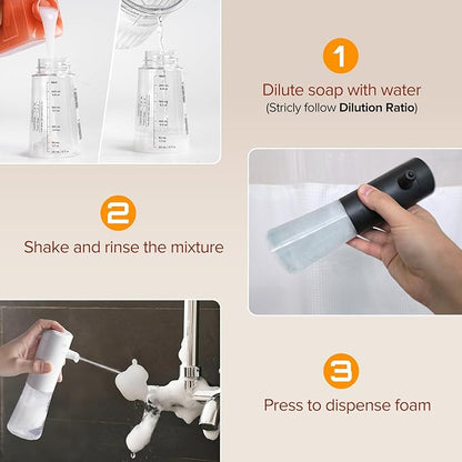Airversa Electric Foaming Shampoo Dispenser Foam Sprayer 1100mAh IPX8 Shampoo Foamer for Woman Men Baby Kid Dog Cat ES1-Black