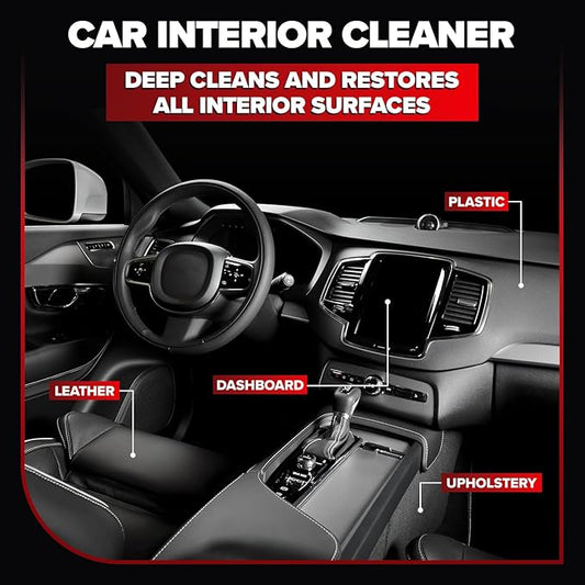 Carfidant Ultimate Cleaner – Car Seat Cleaner & Stain Remover, Upholstery & Interior Cleaner for Fabric/Cloth, Leather, Carpet, Vinyl & Plastic – 18 oz + Microfiber Towel