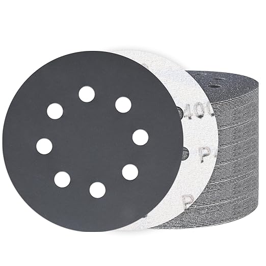 100PCS 5 Inch Hook and Loop Sanding Discs 400 Grit, 8 Hole Wet Dry Orbital Sander Sand Paper, Silicon Carbide Sandpaper for Automotive Wood Metal Glass