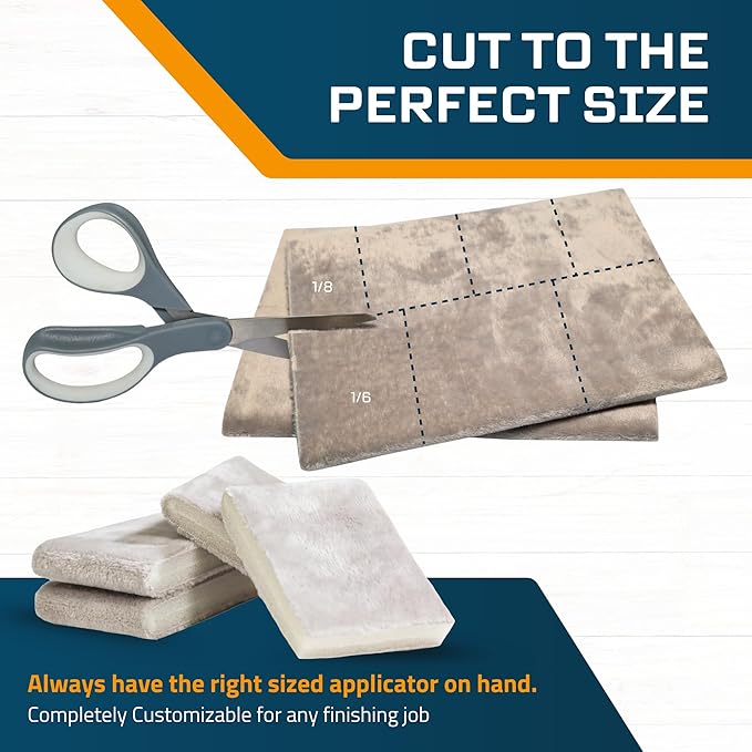 MāKRS Double Thick Stain Pad, Cut-to-Size Staining Pads, 2-Pack, Lint, Snag, Streak-Free Applicator, Micro Brush Material, Wood Stains and Oil Based Finishes, Easy to Use with Consistent Application