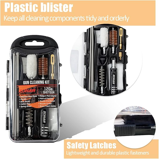 ZOHAN Shotgun Cleaning Kit for 12 Gauge,Shotgun Cleaner Supplies Gun Cleaning Kit with Gun Cleaning Brush