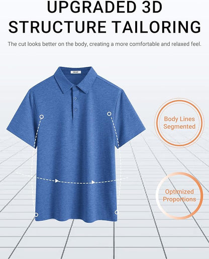 COOFANDY Mens Polo Shirts Short Sleeve Casual Summer Polo Tee Classic Collared Golf Stylish Tops