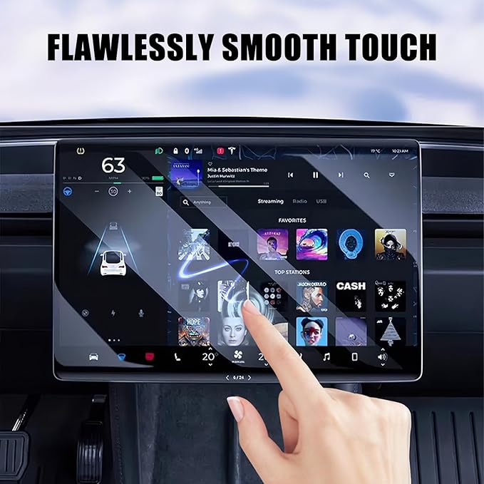 UKIFIRE Tesla New Model Y Juniper & Model 3 Highland Screen Protector,Anti-Scratch, HD Clear, Anti-Fingerprint Tempered Glass Protector with Alignment Kit