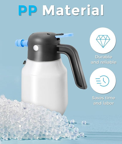 1.8L Handheld Foam Sprayers, 2000mAh Cordless Pressurized PP Electric Foam Sprays, Garden Sprayer, USB Rechargeable Car Wash Foam Sprayer for Car Washing Garden