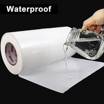 12 Inch Wide Duct Tape, Industrial Grade 30Yards (90 ft) Wide Tape Duct, 9 Mil Heavy-Duty, Waterproof, Strong, Flexible, No Residue, for Crafts & Home Improvement (White, 12'' x 90ft)