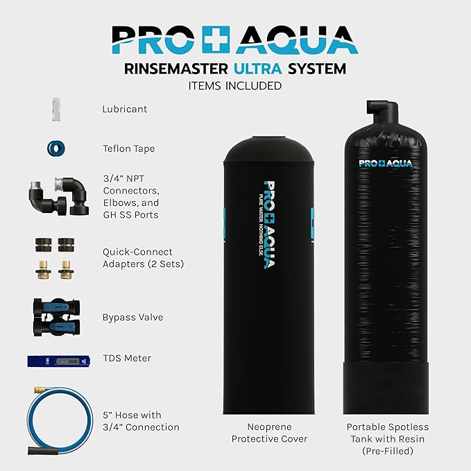PRO+AQUA Ultra | Spotless 7,200 Gallon Deionizer Spot-Free System for Car & RV Wash, Auto Detailing, High Capacity Spotless Rinse for All Vehicles, Trailers, Motorcycles, Boats