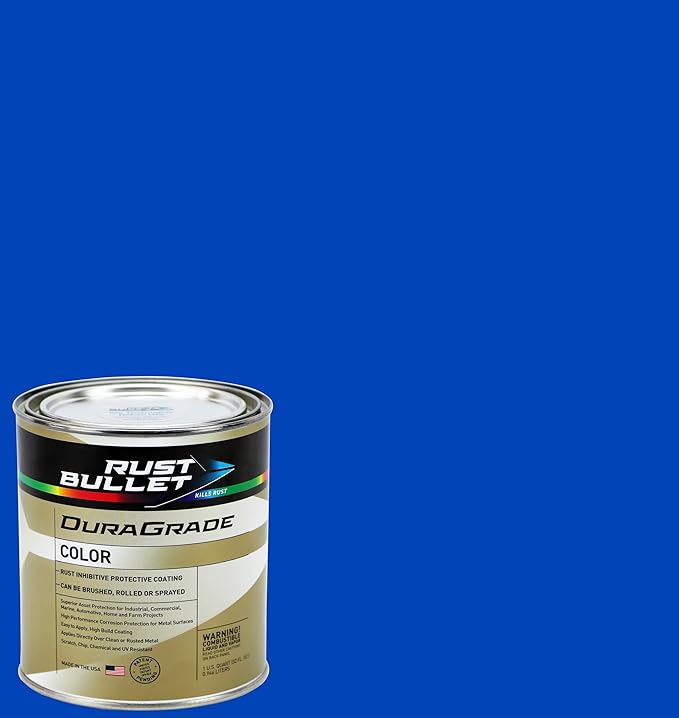 RUST BULLET DuraGrade Color - Blue - 1 Quart - Advanced Technology Corrossion Control, Rust Inhibitor & Protective Coating, Exceptional Adhesion, UV Resistant