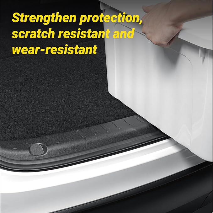 PUOENI 2025 2026 Model Y Juniper Rear Bumper Guard 1 PCS Anti-Scratch TPE Rear Trunk Door Sill Protector for Refresh Model Y Juniper Internal Accessories
