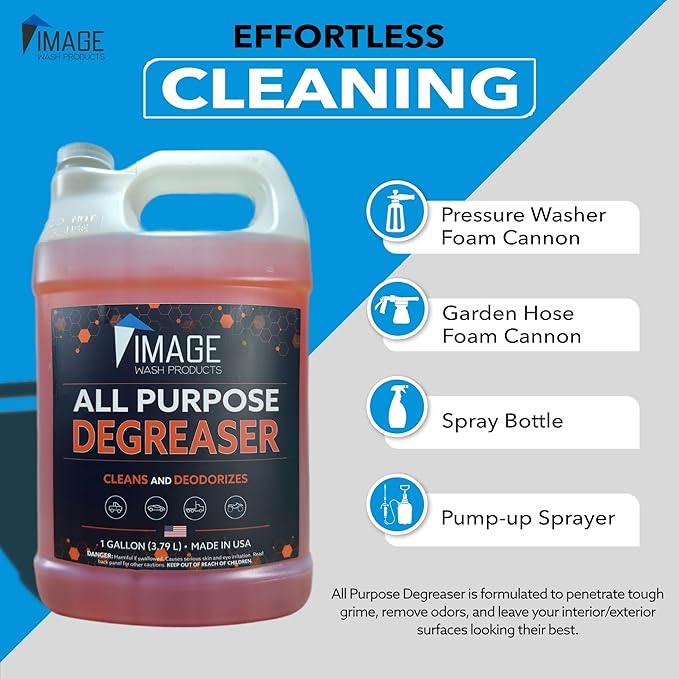 Image Wash Products All Purpose Foaming Degreaser - Works On Interior/Exterior Surfaces - Engine Bay Cleaner/Car Interior Cleaner/Tire Degreaser - Heavy Duty